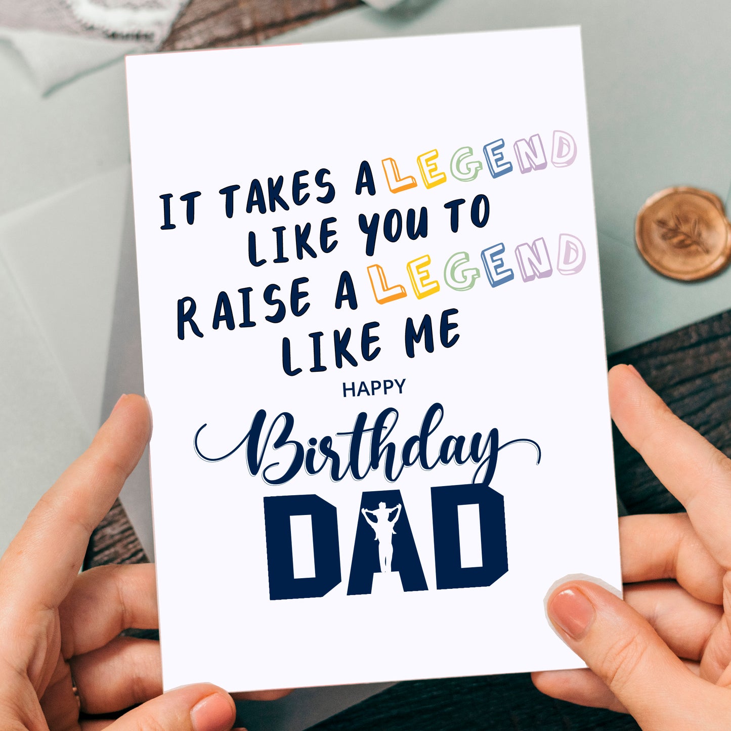 Dad Legend Birthday Card From Son Or Daughter Happy Birthday Card