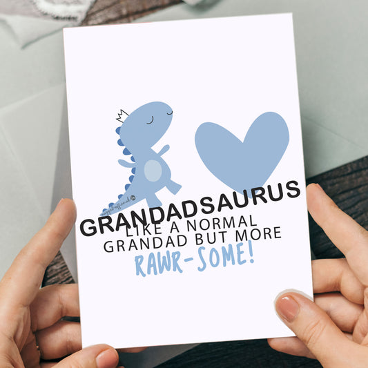 Grandad Birthday Card | Grandadsaurus card for grandads birthday or fathers day