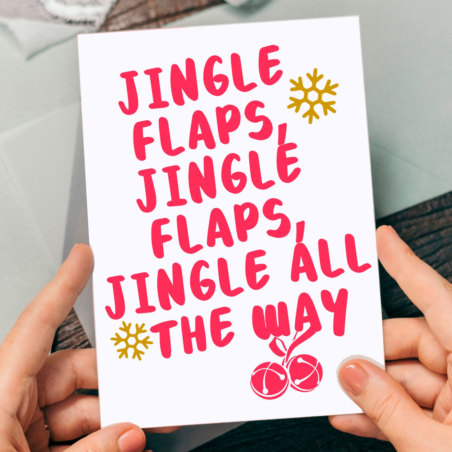 Jingle flaps funny rude card for secret Santa and cheap Christmas gift