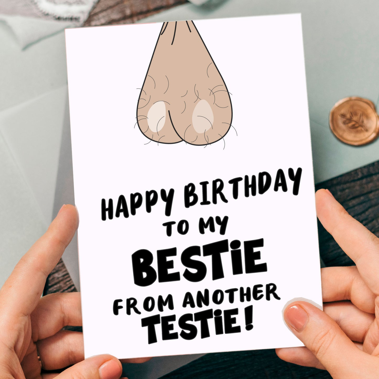 Happy Birthday Card - To My Bestie From Another Testie! Best Friend Birthday Cards Funny BFF Birthday Card