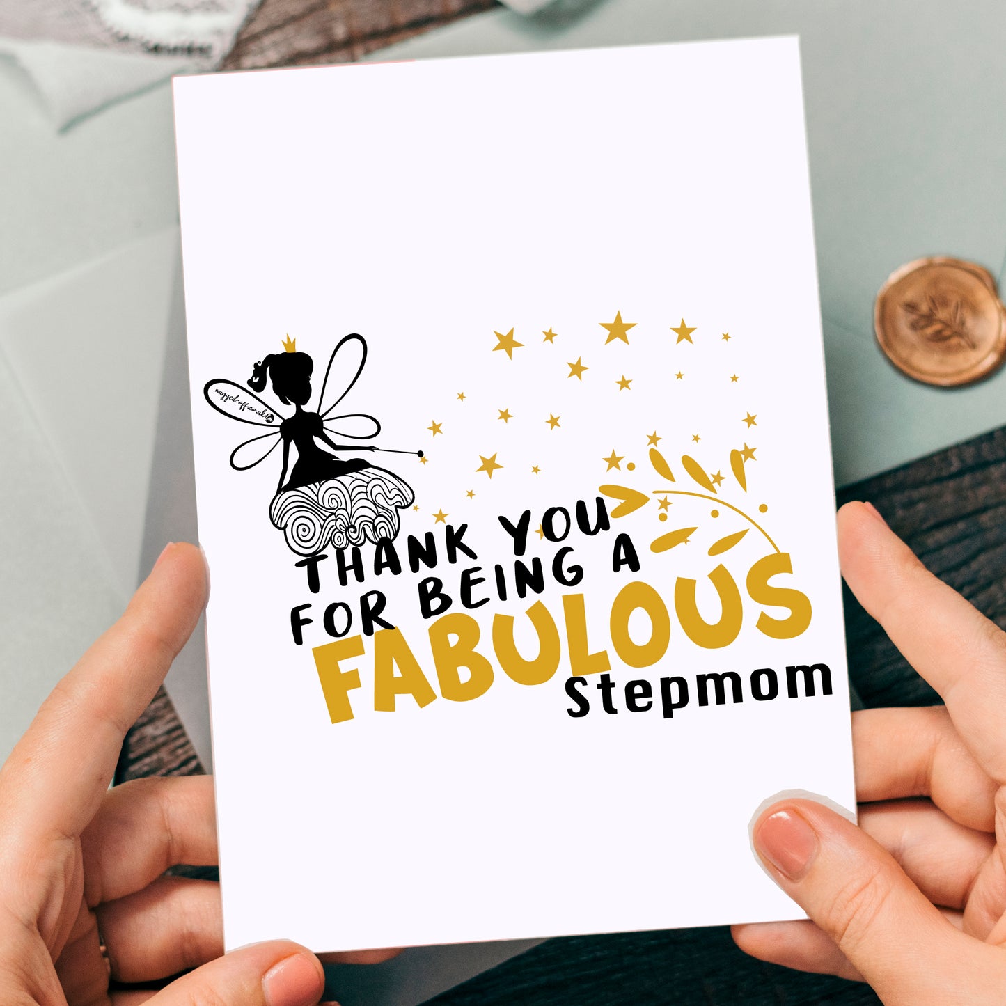 Stepmom Mother's Day Greetings Card, Birthday, Any Occasion, Blank Inside, Fabulous Stepmom