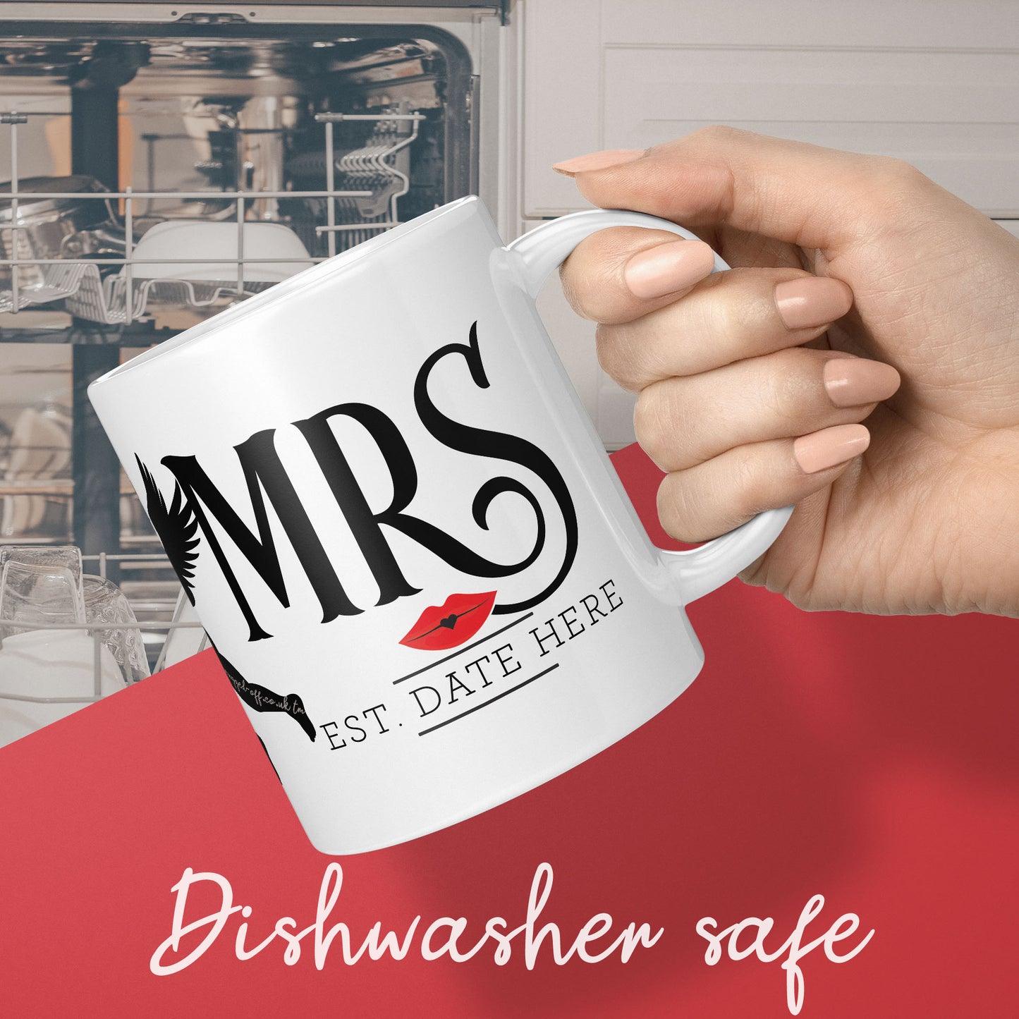 SET of mug for Mr and Mrs, marriage personalised established date, wedding and couples funny gift