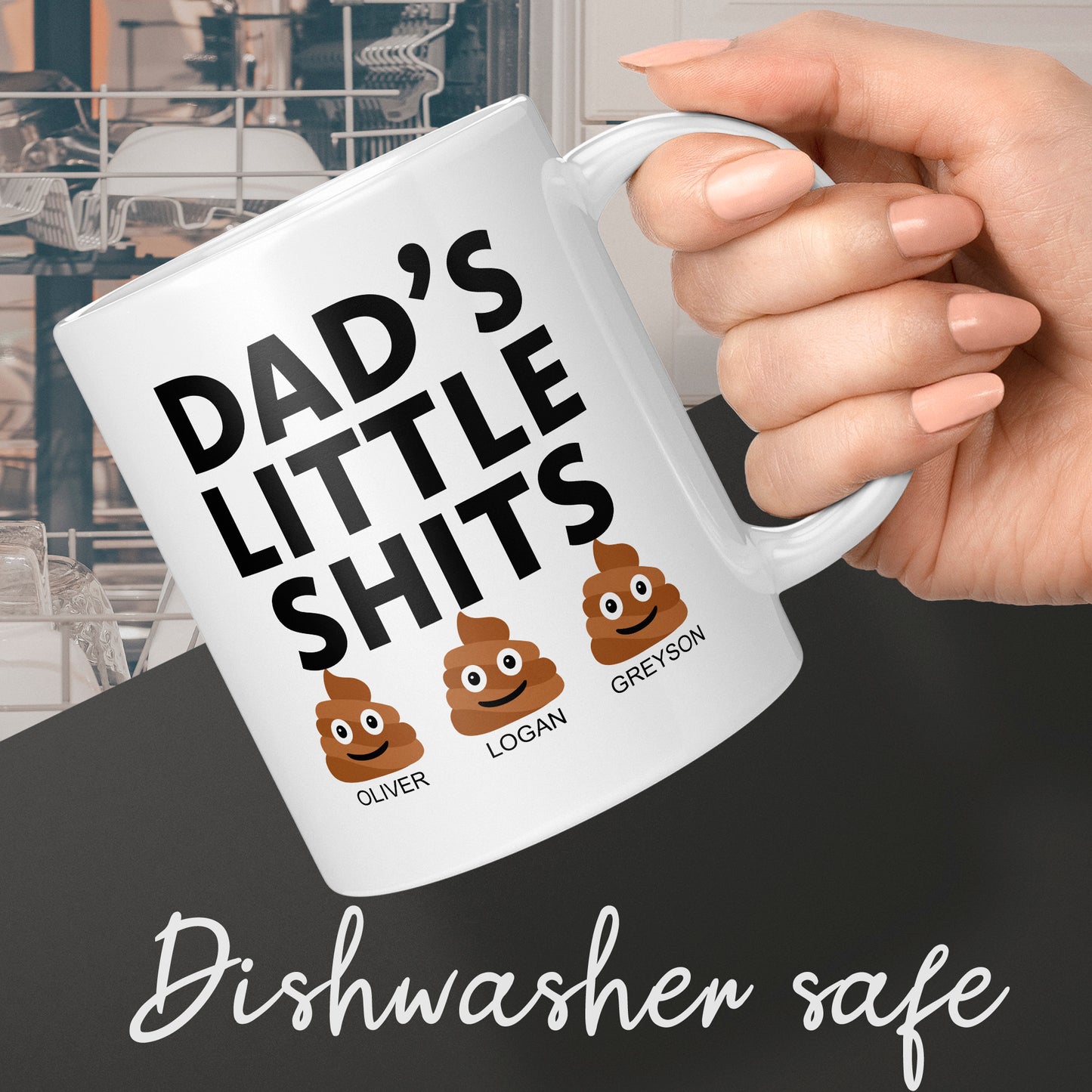 Dads little shits funny mug, cheap gift for fathers day