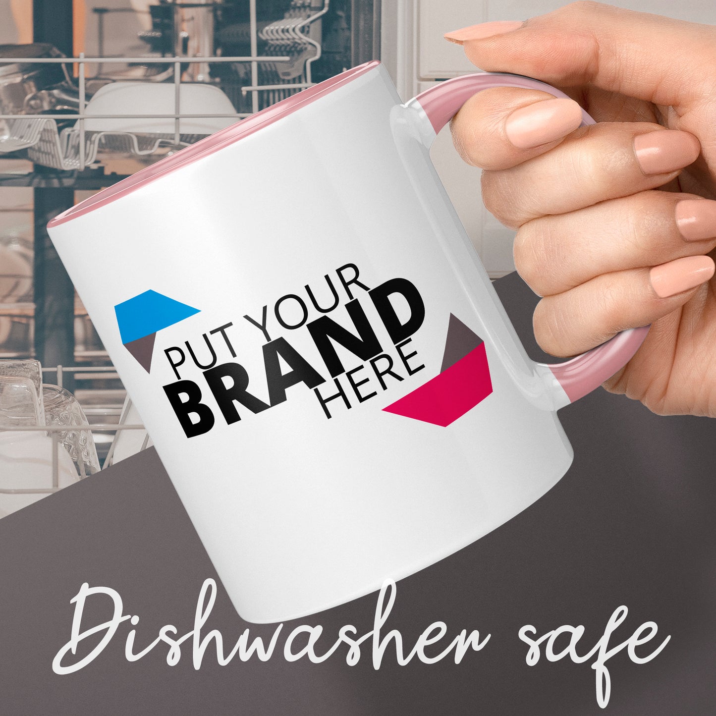 Branded Mugs (PINK) - Fully Inclusive Pricing Full Colour Both Sides &  Free Delivery