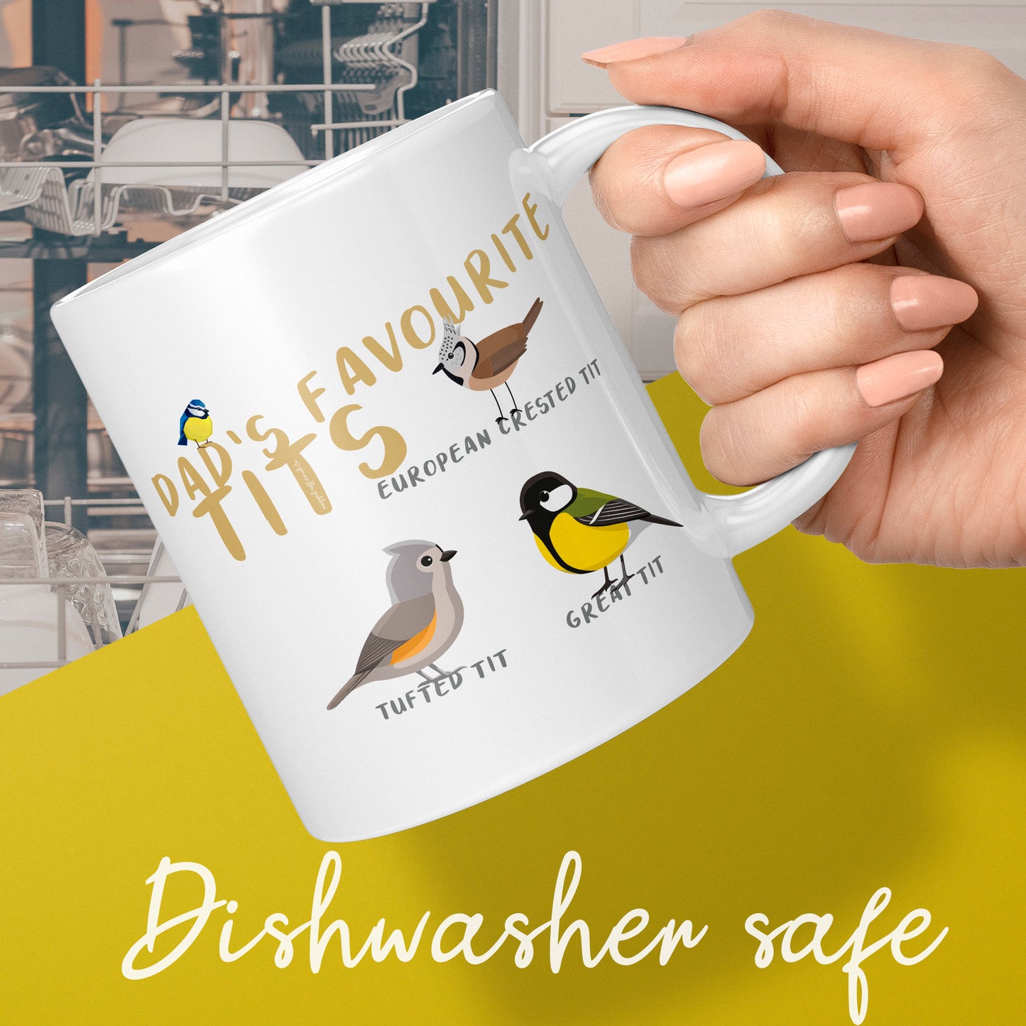 funny rude gift for dad, favourite tits, bird watcher dad cheap gift