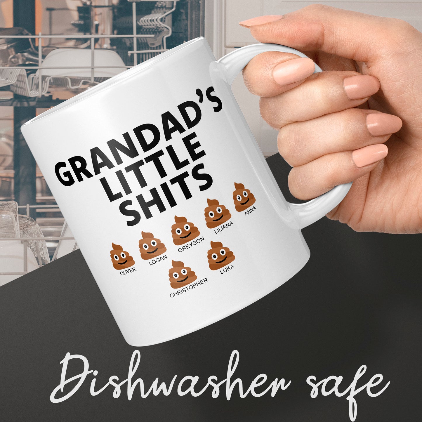 Grandad funny mug gift, little shits funny cheap gift for fathers day or Christmas