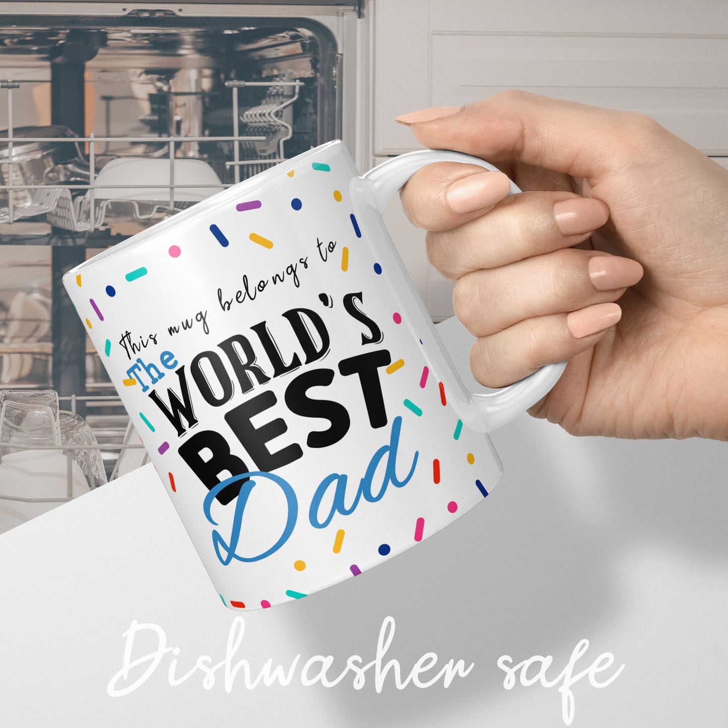 Worlds best dad mug gift for fathers day, coffee mug gift