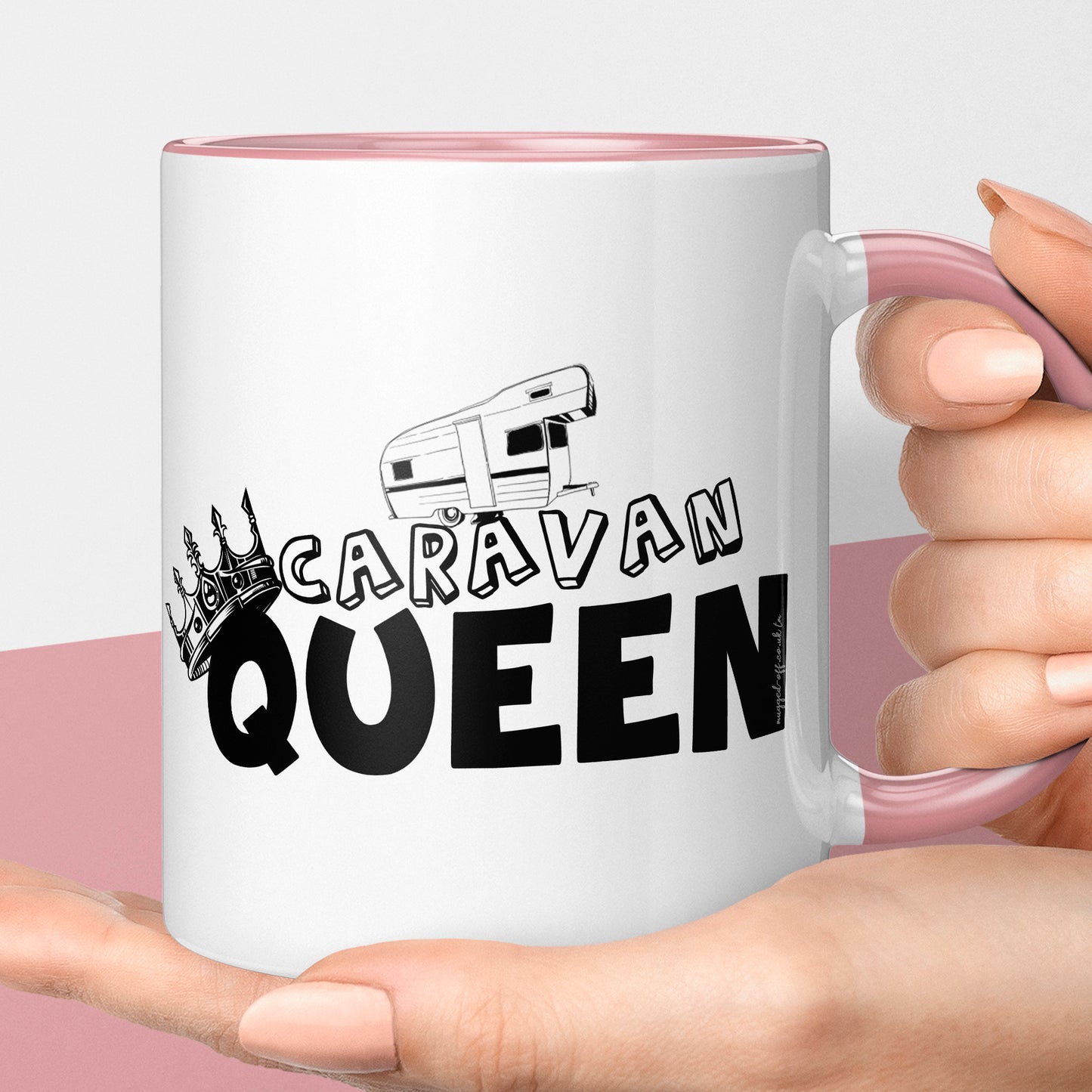 caravan queen pink mug gift for a caravan queen funny gift mug