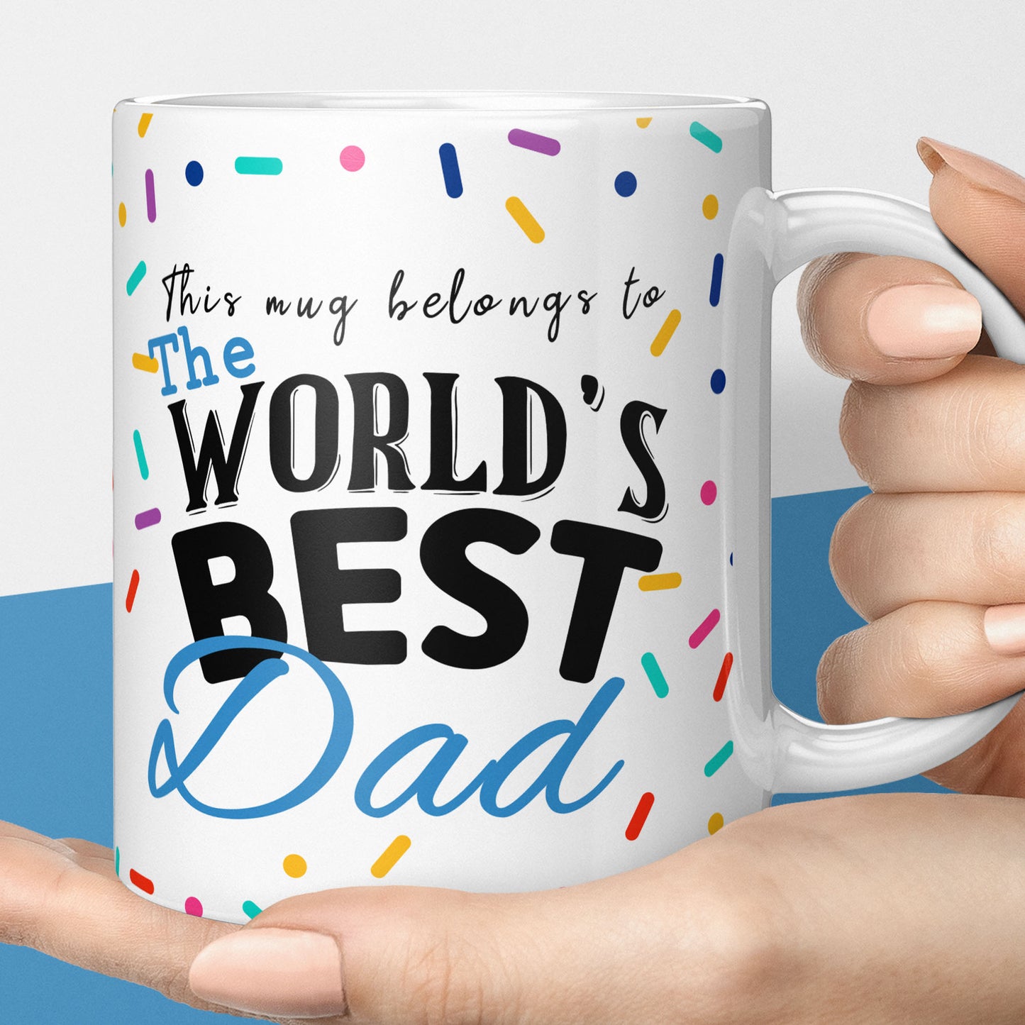 Worlds best dad mug gift for fathers day, coffee mug gift