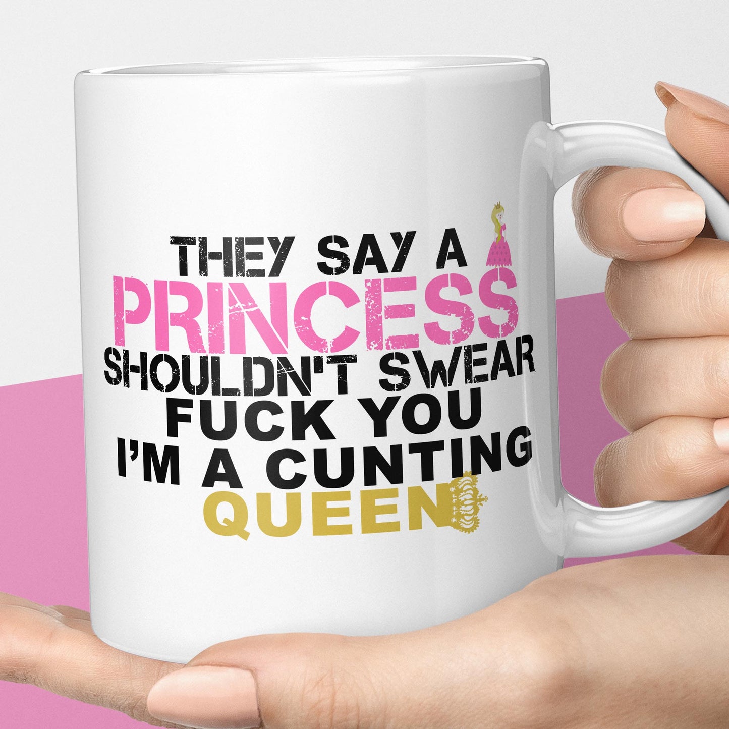 Birthday Gift for Her Queen Cunt Rude Mug F*** You I'm A C***ing Queen Gift For Her Tea Coffee Cup