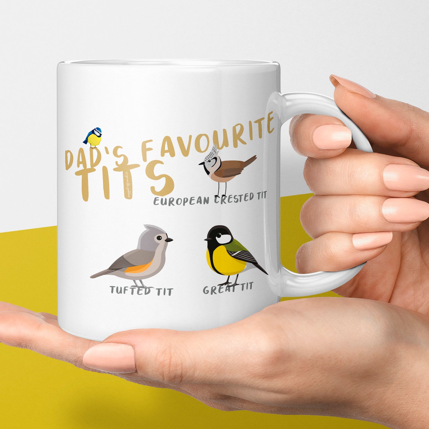 funny rude gift for dad, favourite tits, bird watcher dad cheap gift