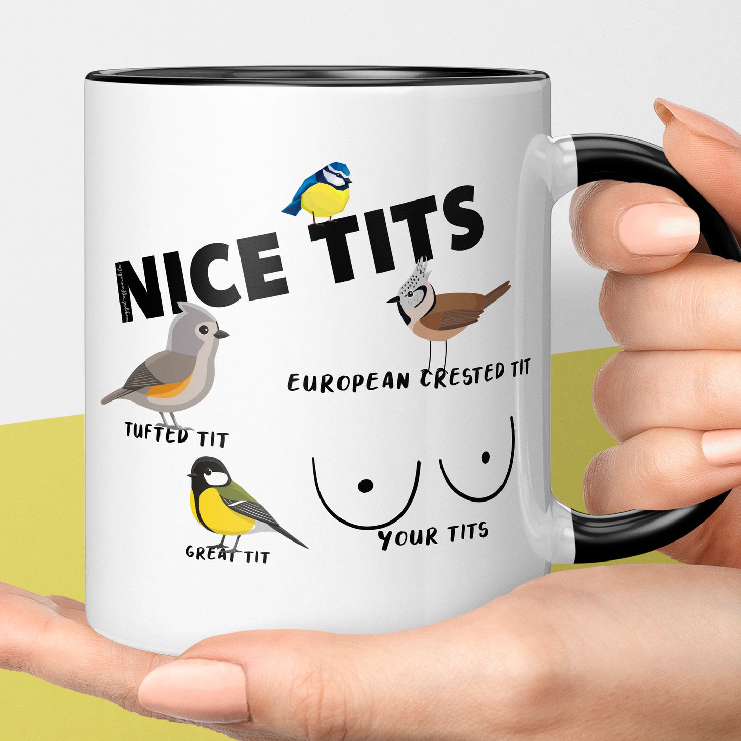 funny nice tits cheap rude mug gift, funny birdwatcher rude mug