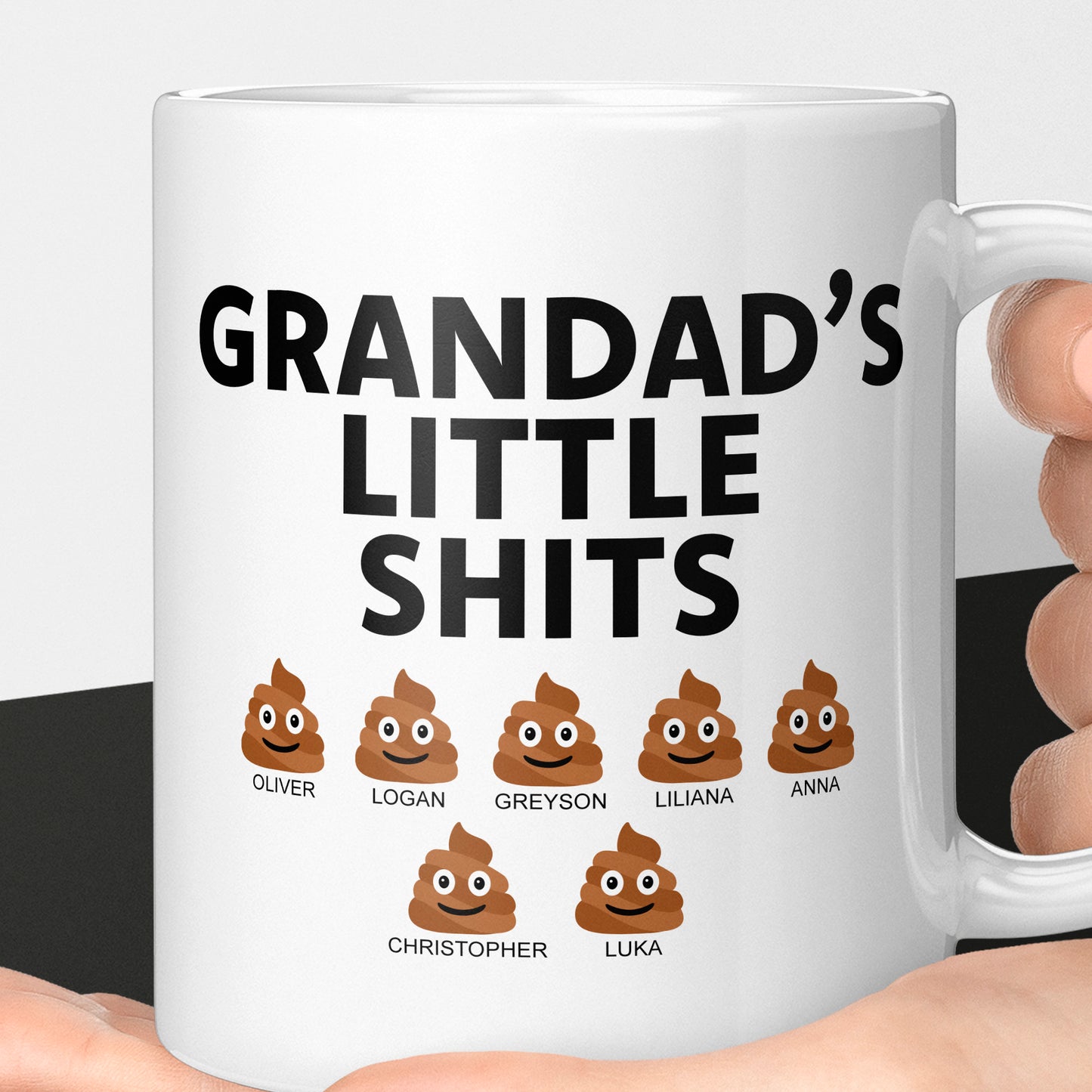 Grandad funny mug gift, little shits funny cheap gift for fathers day or Christmas
