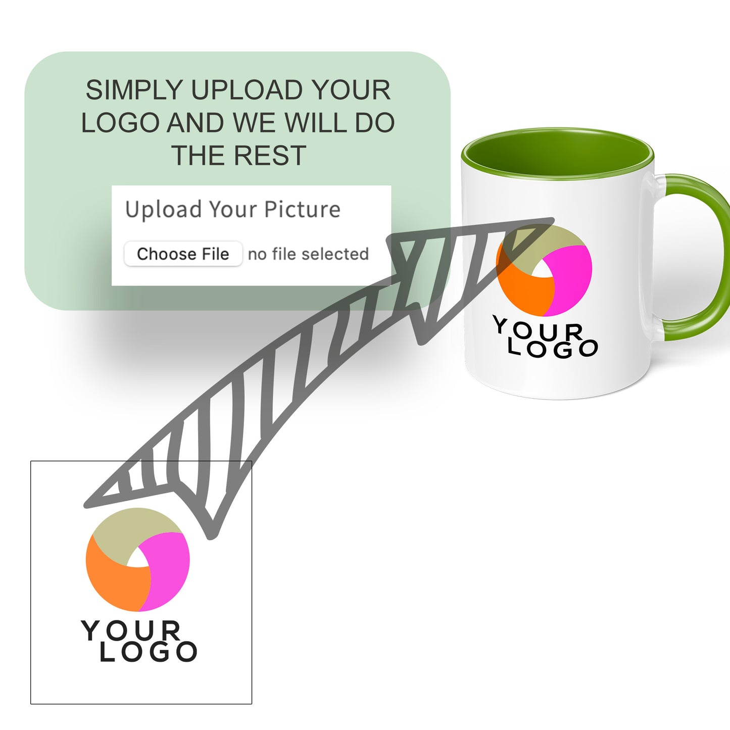 Branded Mugs (Light Green) - Fully Inclusive Pricing Full Colour Both Sides &  Free Delivery