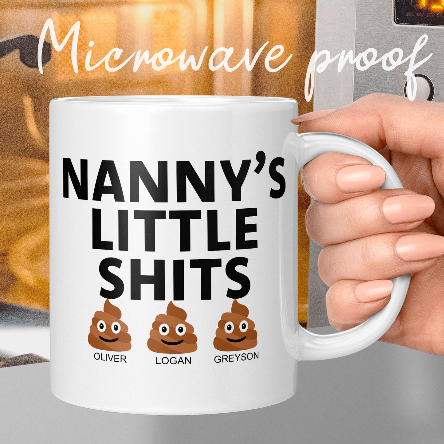 Funny gift for a nanny, personalised little shits cheap funny coffee mug