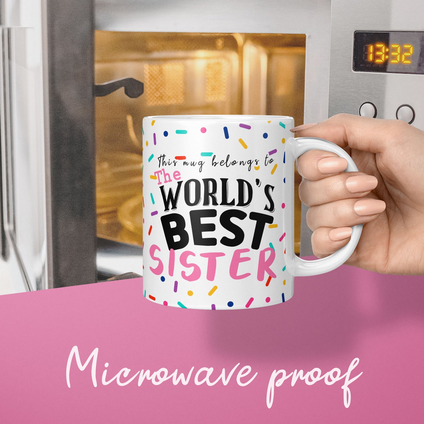 Worlds best sister gift mug for sisters birthday, coffee mug
