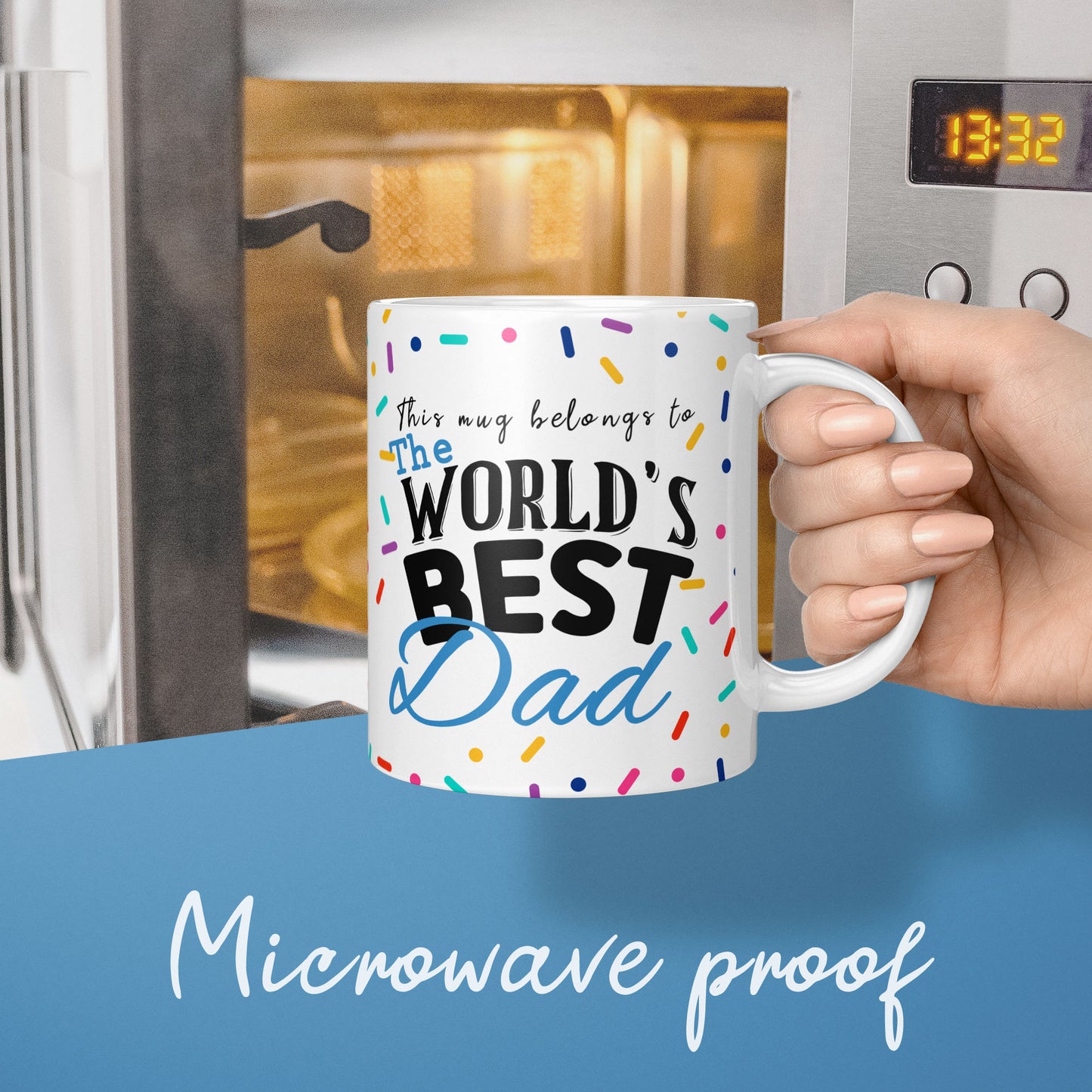 Worlds best dad mug gift for fathers day, coffee mug gift