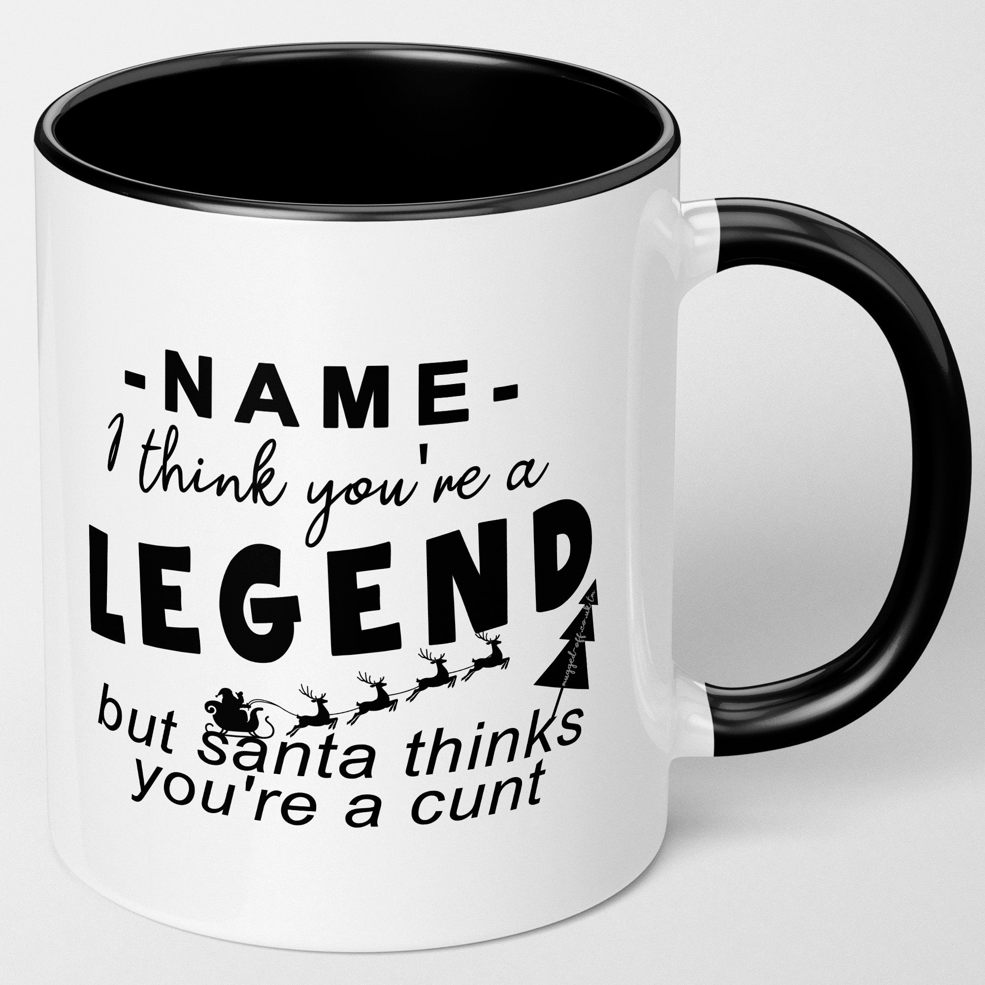 Personalised Rude Secret Santa Gift I Think you're a legend but Santa ...