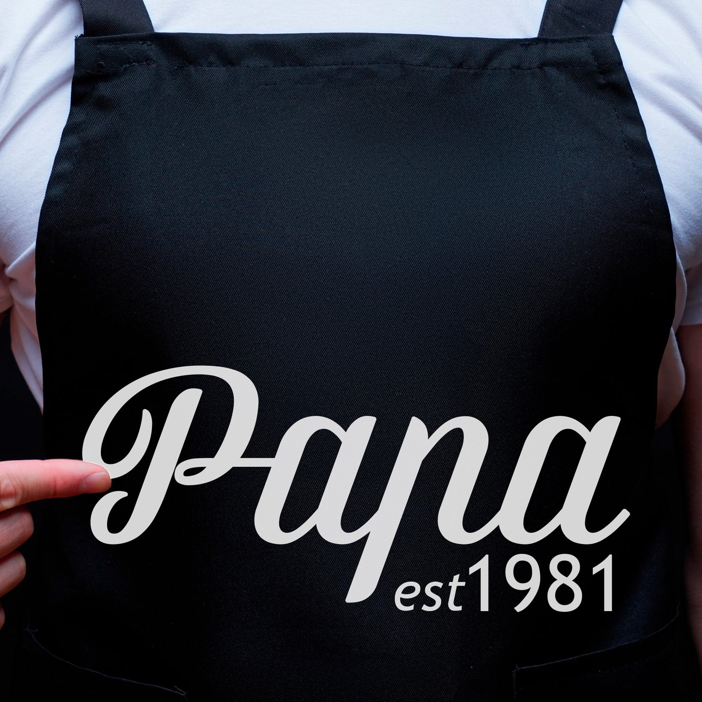 Papa Apron Papa Fathers Day Birthday grill apron Papa apron with front pocket machine washable Personalised