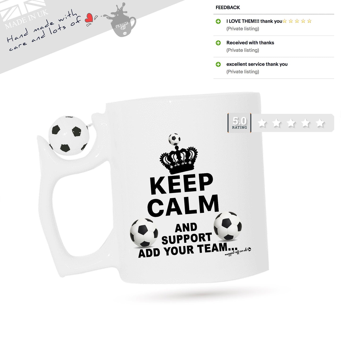 Personalised Football Mug Keep Calm personalise text mug Ideal Birthday Xmas Present Coffee Fathers Day Gift