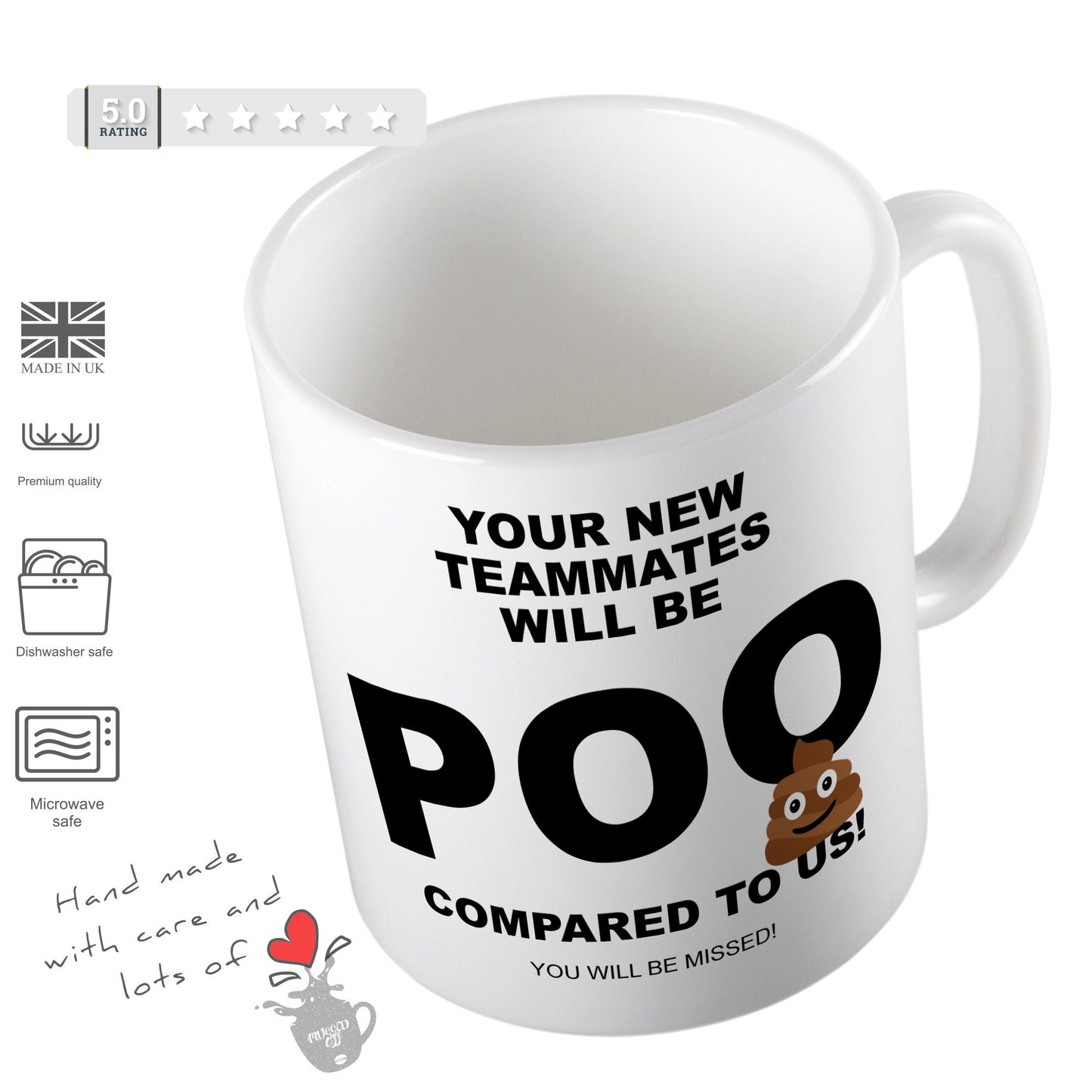 Funny leaving Gift Your new colleagues will be Poo compared to us Leaving Work Mug Great Leaving Gifts