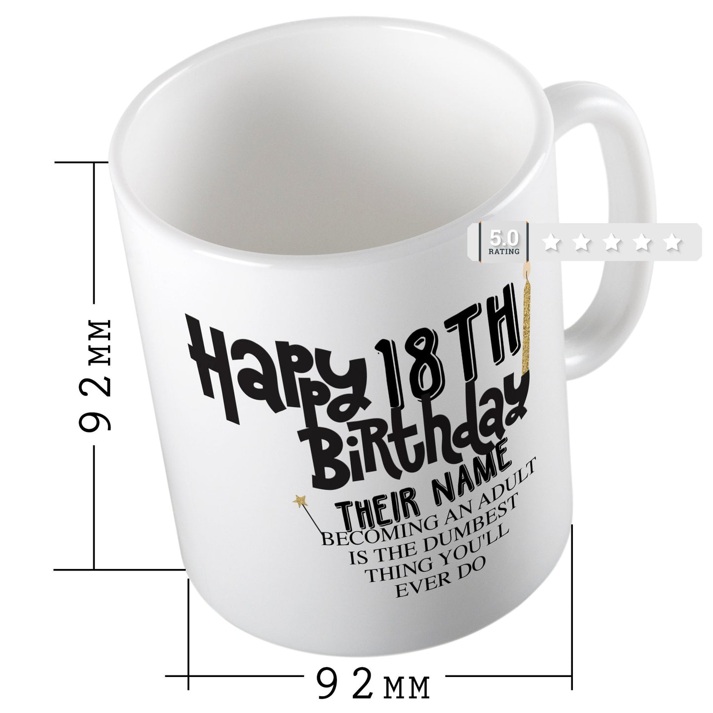 Happy 18 th Birthday Present (Personalised With Their Name) Growing Up Is The Dumbest Thing You'll Ever Do Mug Cup Happy 18th Birthday
