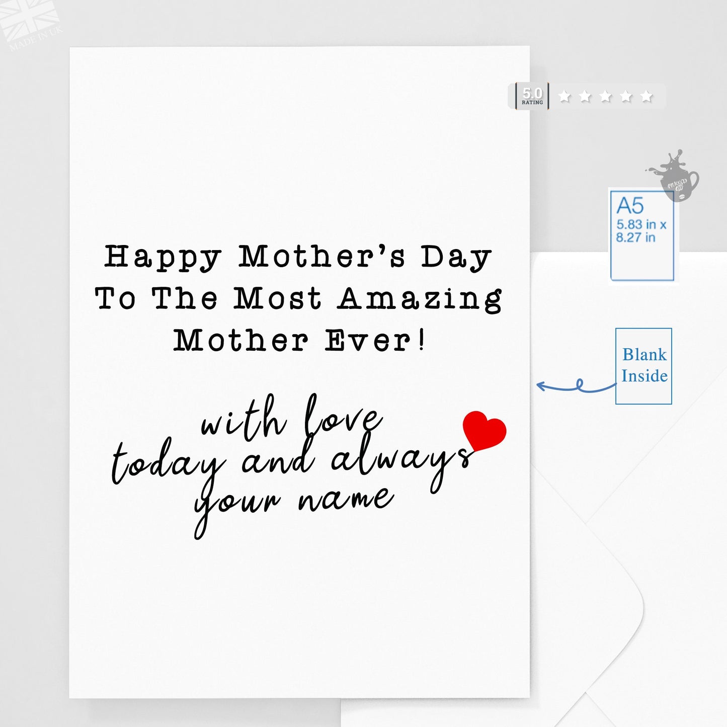 Personalised Mother's Day Card - Mother Mum Mummy