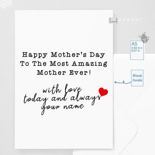 Personalised Mother's Day Card - Mother Mum Mummy