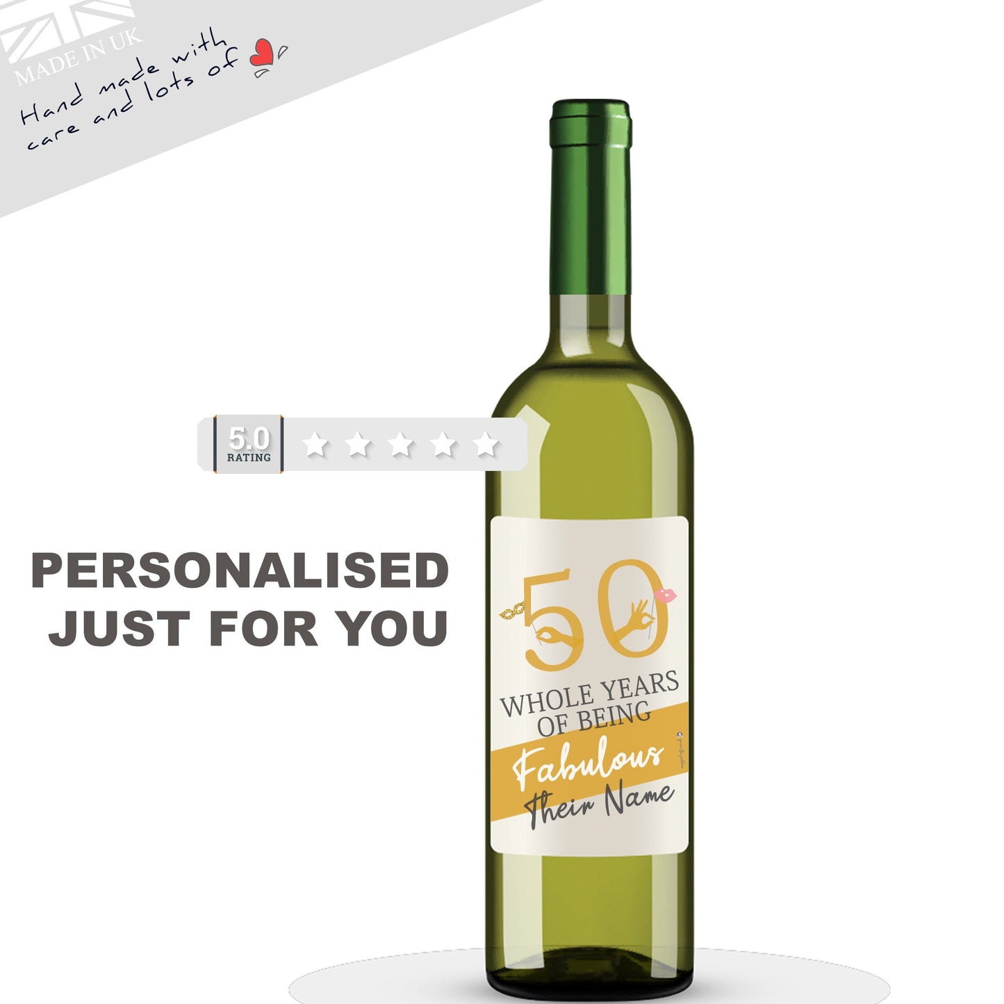 50th Birthday Wine Bottle Labels personalised - wine bottle labels for birthday