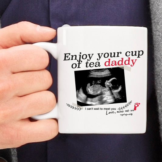 Dad to be - New Baby Scan Mug Dad Parents - PERSONALISED with baby scan picture