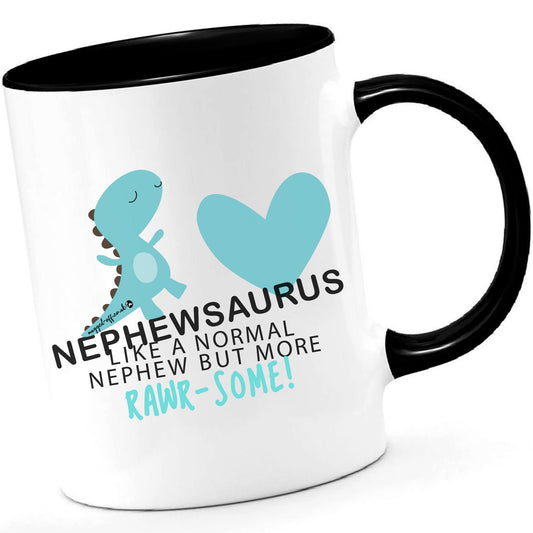 Nephew Gift Funny Nephew Mug Nephewsaurus Dinosaur Cup Cups Xmas Birthday Christmas Tea Coffee Mugs Gift