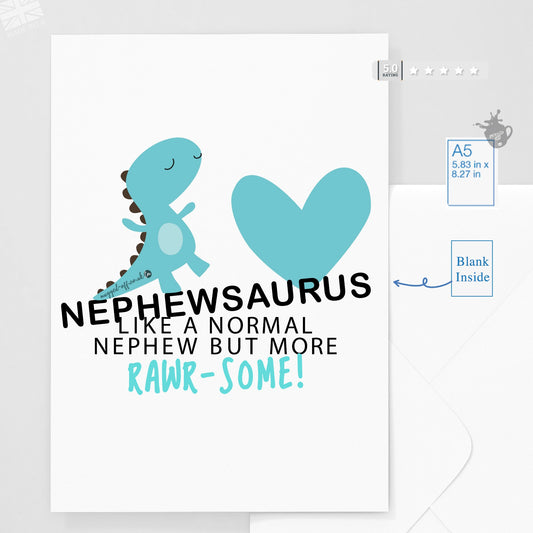 Nephew birthday card - Funny nephewsaurus card