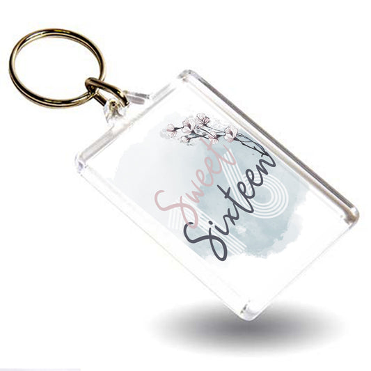 Sweet sixteen Keyring gift birthday present sweet 16 gifts for girls keychain