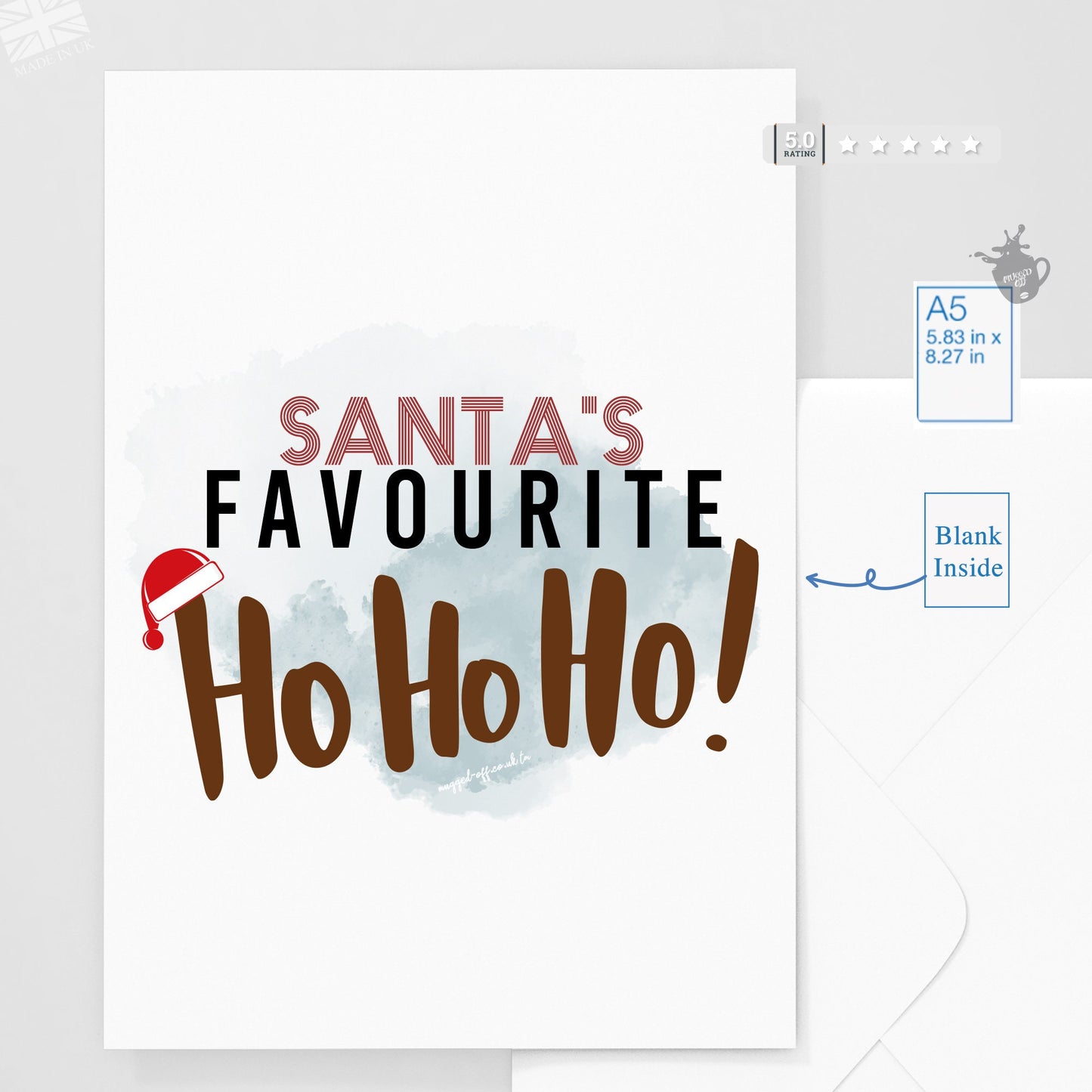 Christmas Card for her Santa's Favourite Ho Ho Ho Funny Joke Christmas Card