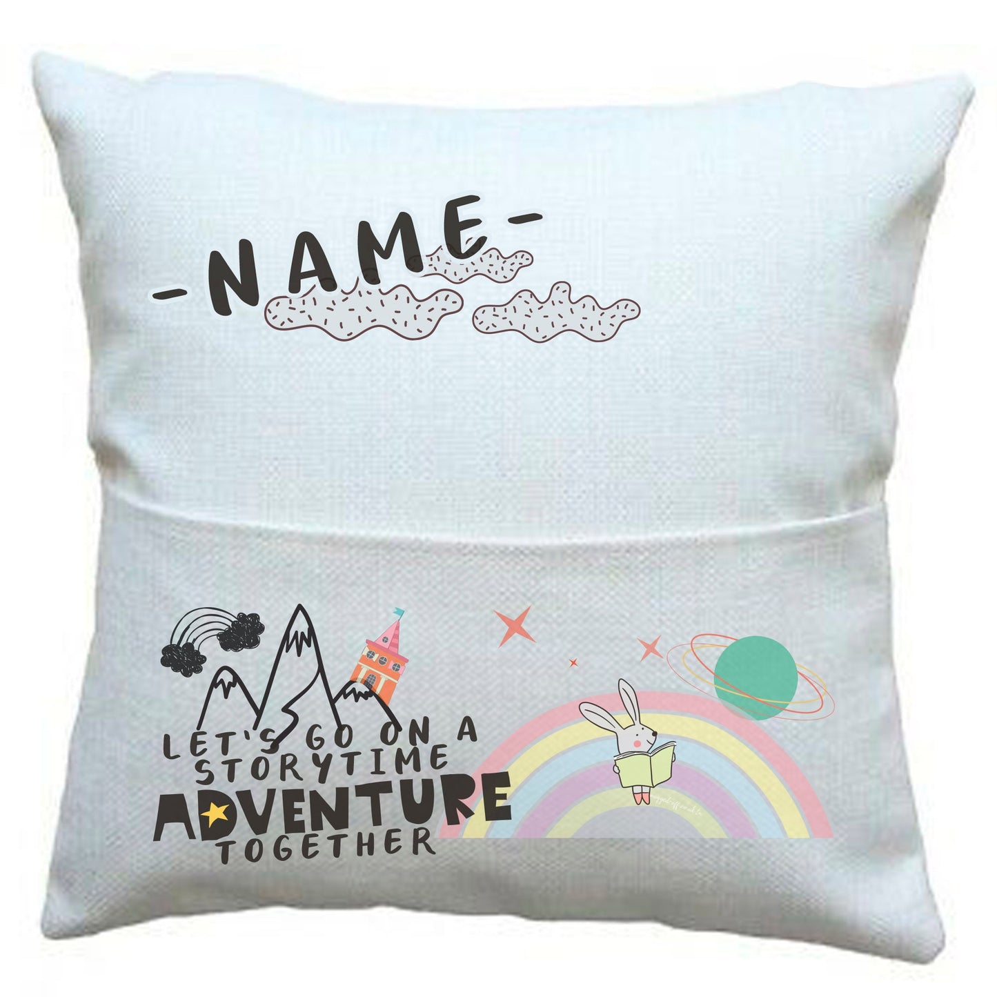 Personalised Reading Cushion/Pillow COVER ONLY children Christmas Birthday Gift Read More