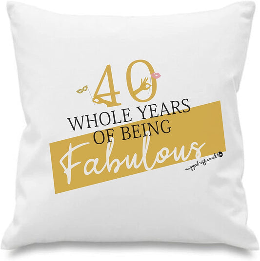 40th Birthday Gift For Him Or Her Cushion Cover Ideal Birthday Present For 40 Year Old