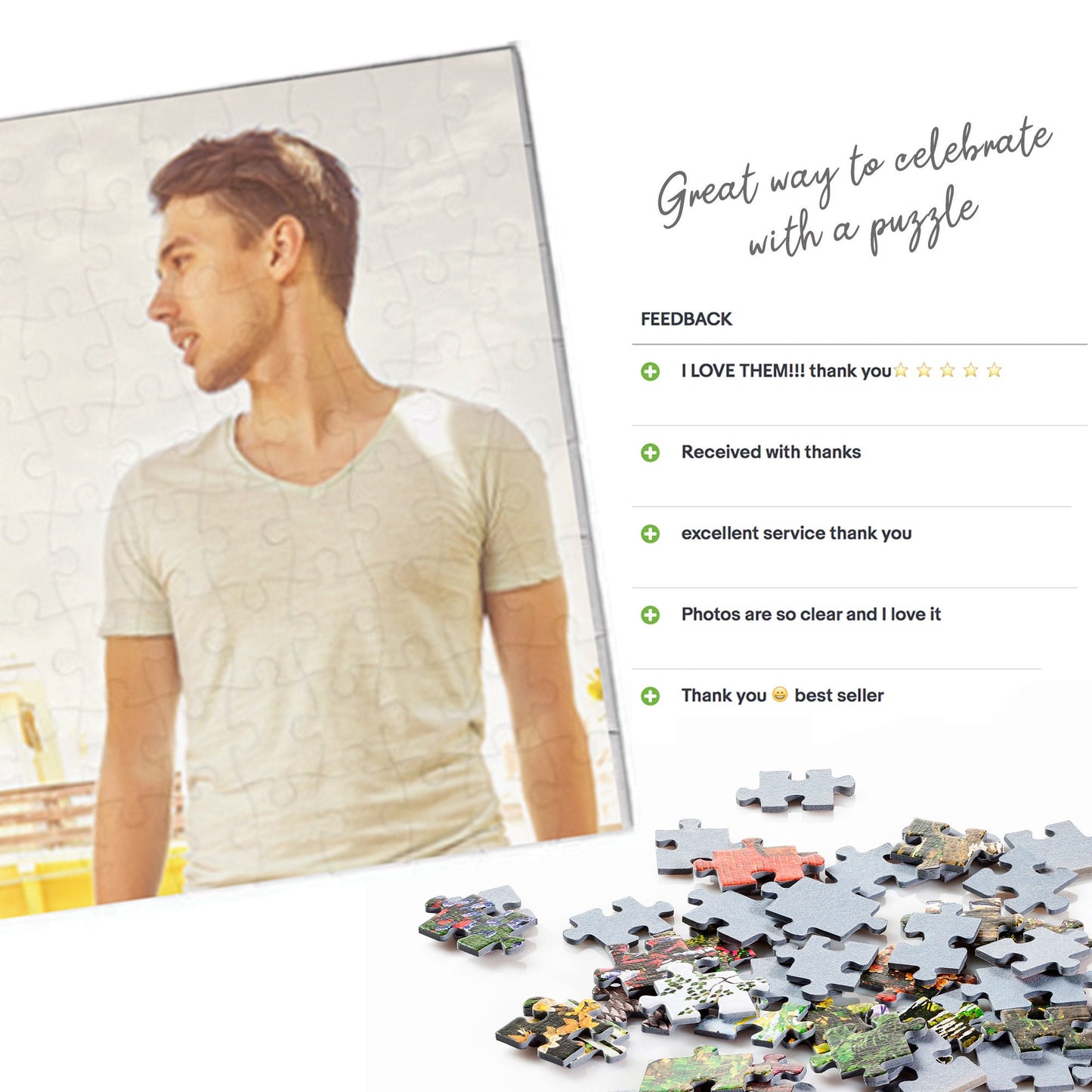 Personalised Jigsaw Puzzle - Own Photo Puzzle A4 size Ideal, Valentines Day Gift, Mothers Day Present, Fathers Day Jigsaw Puzzle