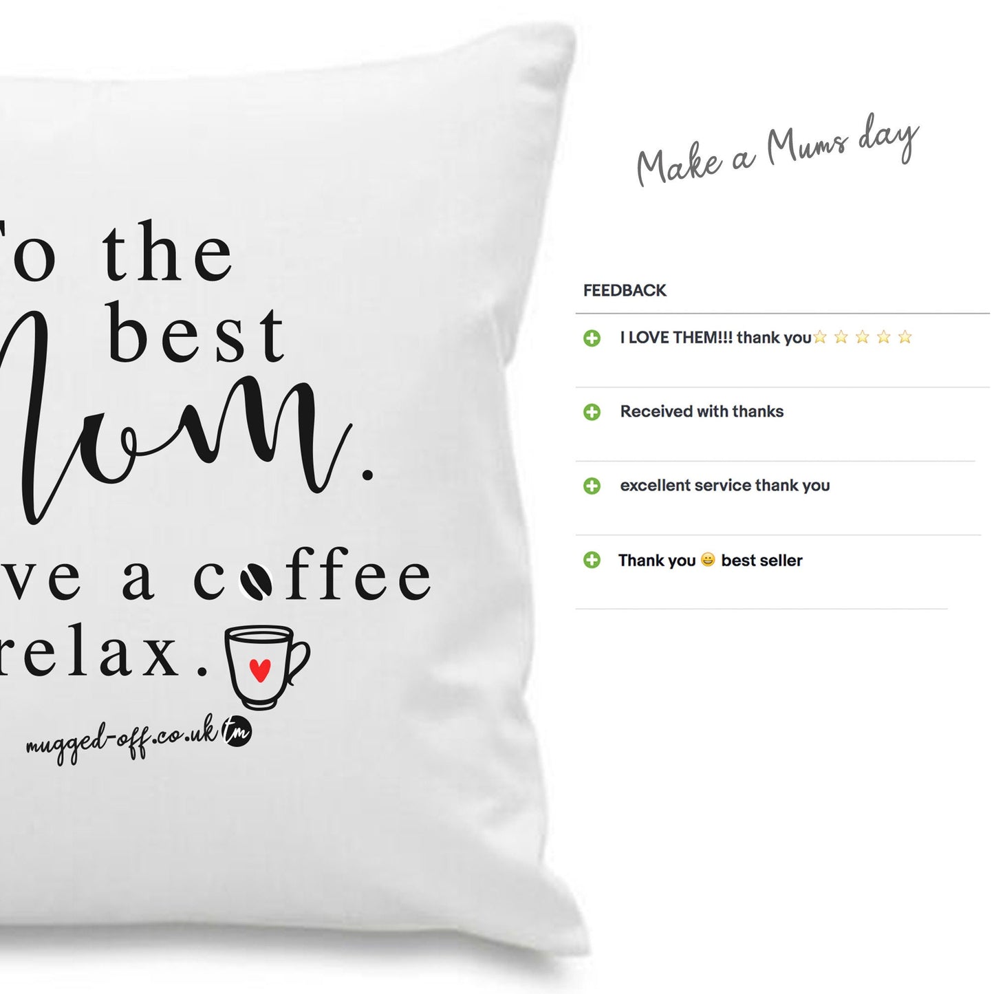 To the best Mum pillow cover cushion cover Mothers day gift