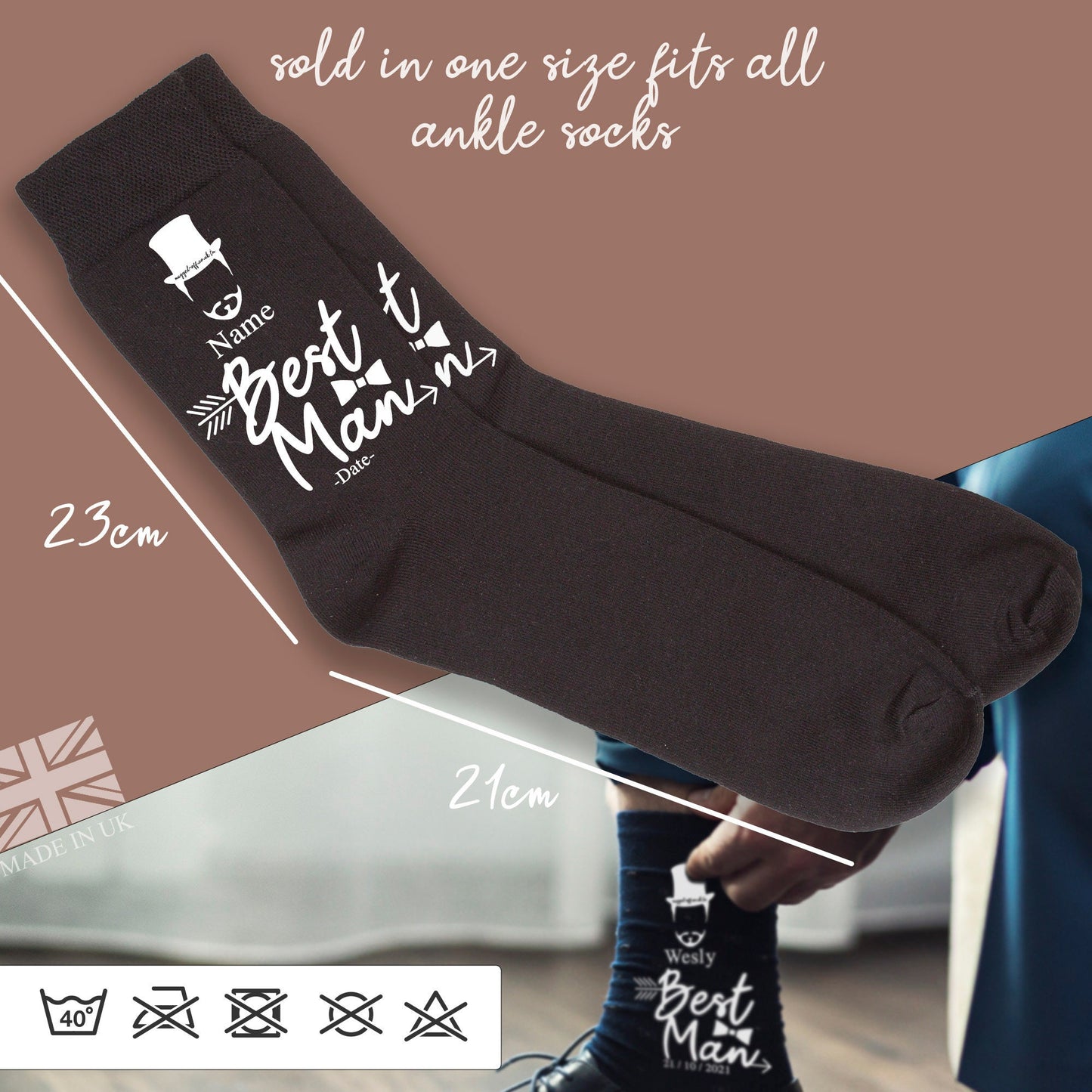 Personalised wedding socks, Groom, Best Man, Groomsman Gift set wedding socks