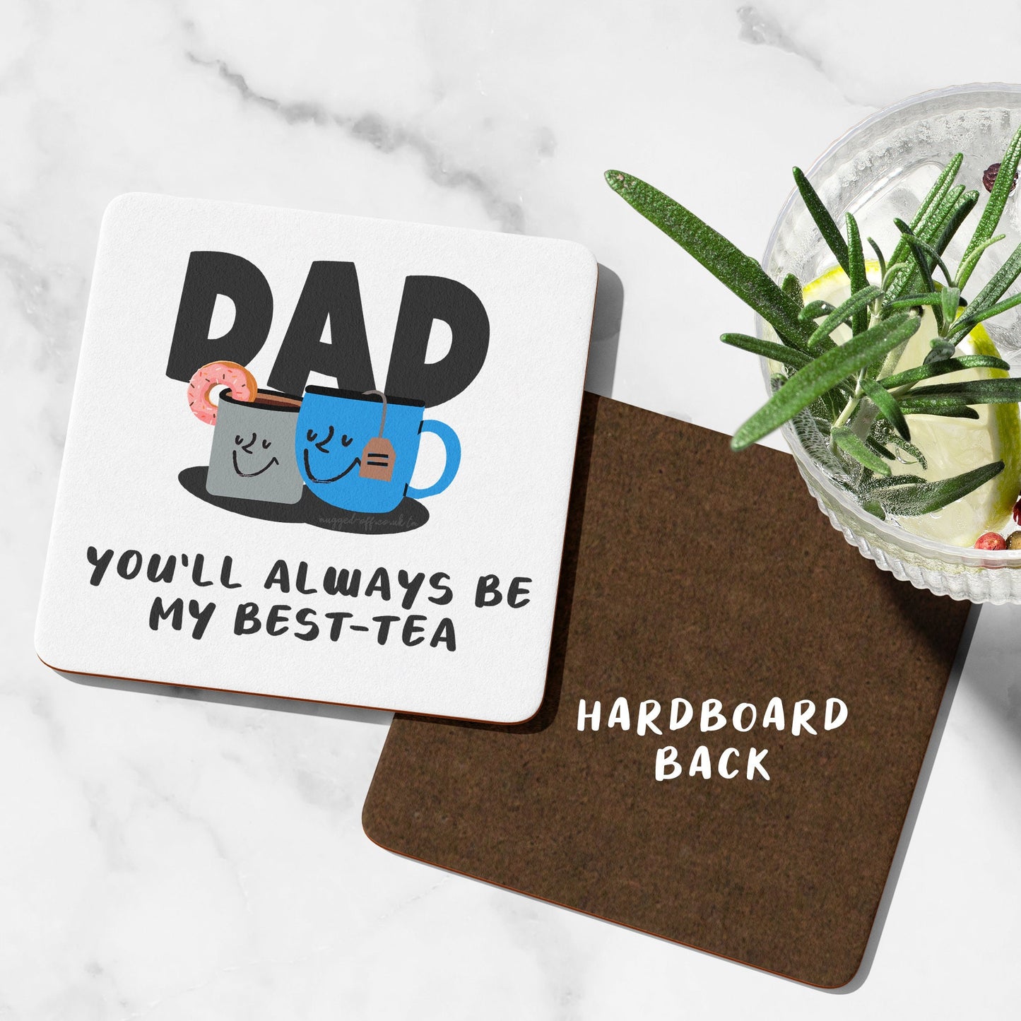 Dad Coaster, Funny Dad Birthday Gift, From Son, Daughter, Funny Best Dad Gift, Dad You'll Always Be My Best-tea Coaster