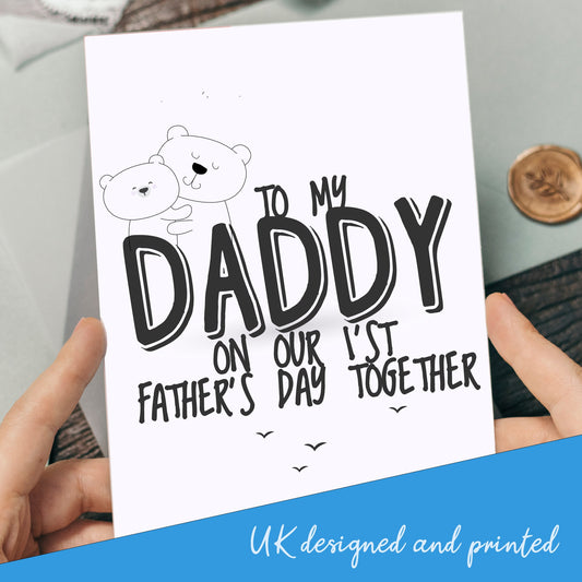 First Father's Day As My Daddy Card, 1st Fathers Day Card, Daddy, Grandad, Dad, Grandpa, Baby First Fathers Day Card From Newborn