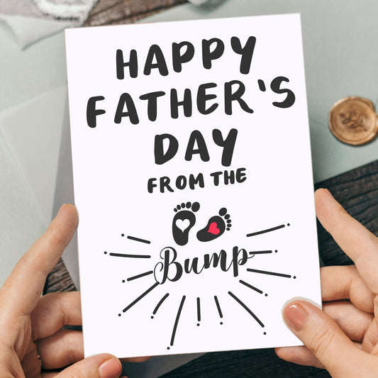 Dad To Be Card Happy Fathers Day From The Bump Card Dad to be