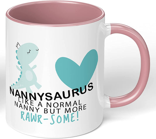 Nanny Gifts - FREE DELIVERY Nanny Christmas Gifts Or Nanny Birthday Present Nanny Xmas Present Nanny Mothers Day Gifts Nannysaurus Mug Nanny Gift Mug
